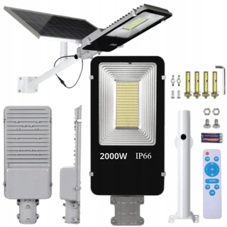Uličná lampa - Pouličné svietidlo 2000 W 50000 lm na batérie, solárne